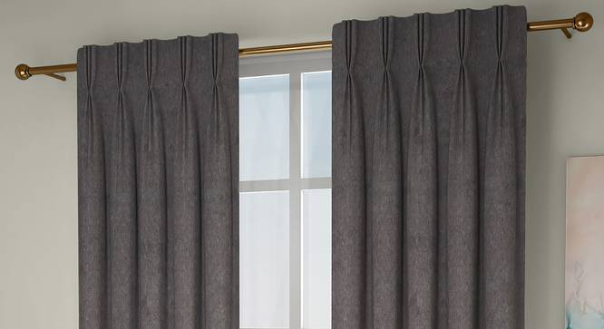 Amber Blackout Door Curtains - Set Of 2 (Brown, 112 x 213 cm  (44" x 84") Curtain Size) by Urban Ladder - Design 1 Full View - 324833