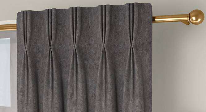 Amber Blackout Door Curtains - Set Of 2 (Brown, 112 x 274 cm  (44" x 108") Curtain Size) by Urban Ladder - Front View Design 1 - 324839