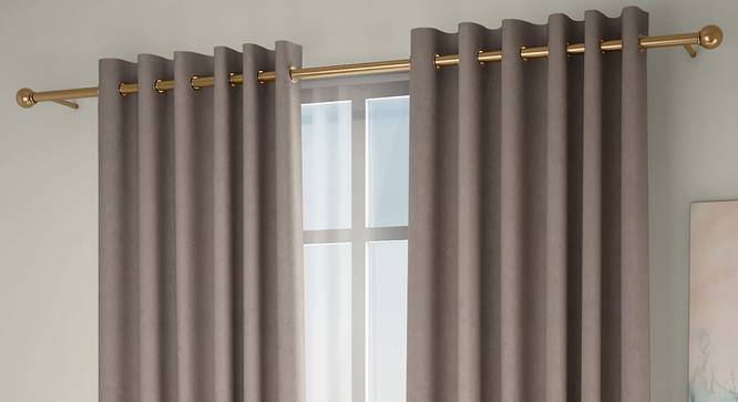 Amber Blackout Door Curtains - Set Of 2 (Beige, 112 x 274 cm  (44" x 108") Curtain Size) by Urban Ladder - Design 1 Full View - 324878