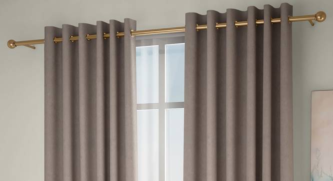 Amber Blackout Door Curtains - Set Of 2 (Beige, 112 x 274 cm  (44" x 108") Curtain Size) by Urban Ladder - Design 1 Full View - 324878