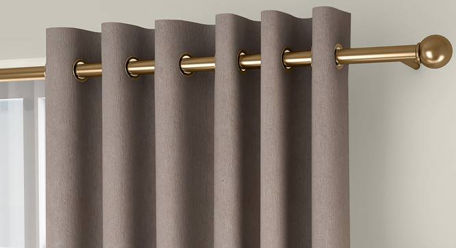 Amber Blackout Door Curtains - Set Of 2 (Beige, 112 x 274 cm  (44" x 108") Curtain Size) by Urban Ladder - Front View Design 1 - 324879