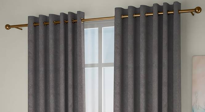 Amber Blackout Door Curtains - Set Of 2 (Brown, 112 x 213 cm  (44" x 84") Curtain Size) by Urban Ladder - Design 1 Full View - 324905