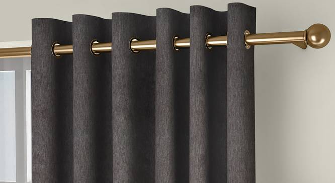 Amber Blackout Door Curtains - Set Of 2 (Brown, 112 x 213 cm  (44" x 84") Curtain Size) by Urban Ladder - Front View Design 1 - 324906