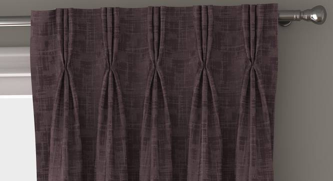 Arezzo Door Curtains - Set Of 2 (112 x 213 cm  (44" x 84") Curtain Size, Heather) by Urban Ladder - Front View Design 1 - 325028