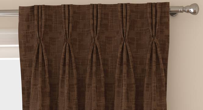 Arezzo Door Curtains - Set Of 2 (Mocha, 112 x 213 cm  (44" x 84") Curtain Size) by Urban Ladder - Front View Design 1 - 325078