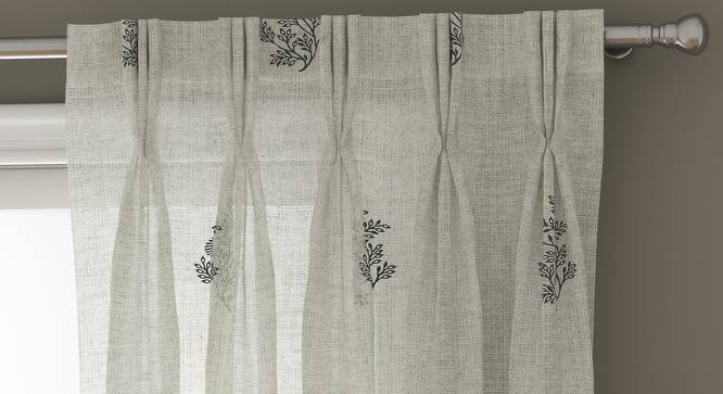 Jaisalmer Sheer Window Curtains - Set Of 2 (Charcoal, 112 x 152 cm  (44" x 60") Curtain Size) by Urban Ladder - Design 1 Top View - 325112