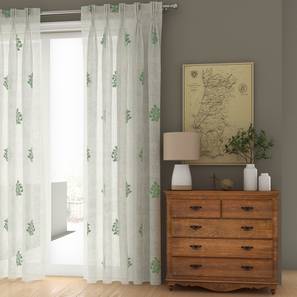 Drapes Design Green Cotton Door Curtain - Set of