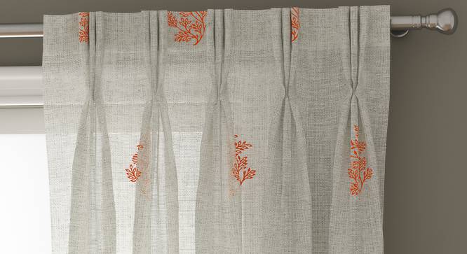 Jaisalmer Sheer Window Curtains - Set Of 2 (Red, 112 x 152 cm  (44" x 60") Curtain Size) by Urban Ladder - Design 1 Top View - 325166