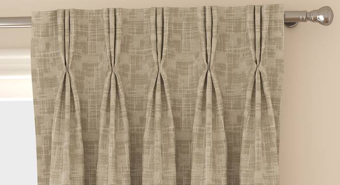 Arezzo Door Curtains - Set Of 2 (112 x 213 cm  (44" x 84") Curtain Size, OYSTER) by Urban Ladder - Front View Design 1 - 325200