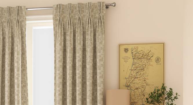 Arezzo Door Curtains - Set Of 2 (112 x 274 cm  (44" x 108") Curtain Size, OYSTER) by Urban Ladder - Design 1 Full View - 325204