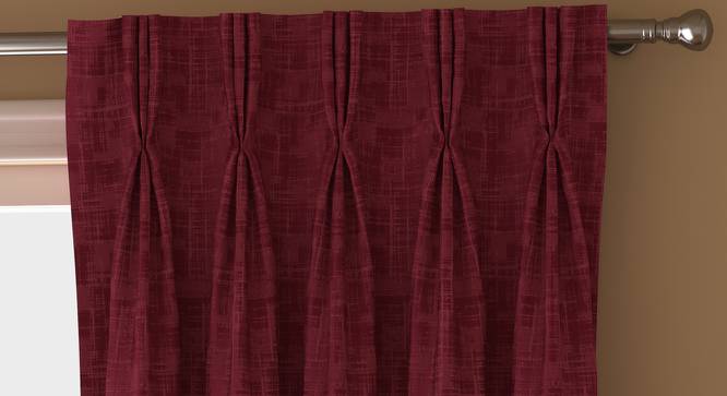 Arezzo Door Curtains - Set Of 2 (112 x 213 cm  (44" x 84") Curtain Size, PLUM) by Urban Ladder - Front View Design 1 - 325222