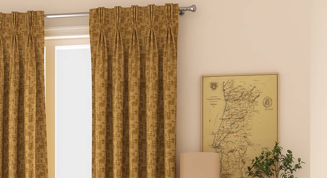 Arezzo Door Curtains - Set Of 2 (Sand, 112 x 274 cm  (44" x 108") Curtain Size) by Urban Ladder - Design 1 Full View - 325242