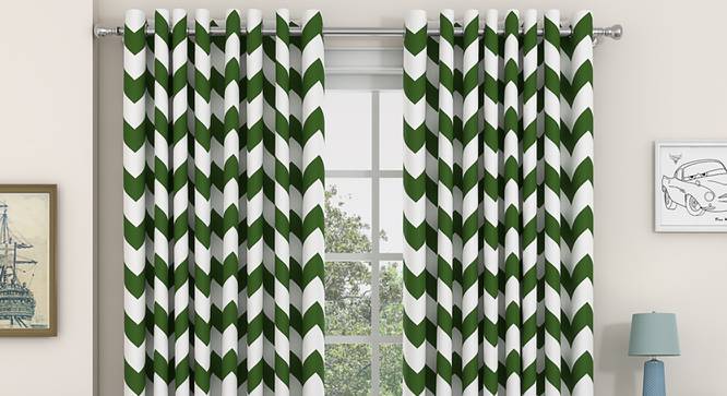 Chevron Window Curtains - Set Of 2 (Green, 112 x 152 cm  (44" x 60") Curtain Size) by Urban Ladder - Design 1 Details - 325271