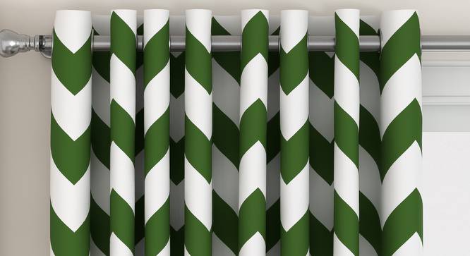 Chevron Window Curtains - Set Of 2 (Green, 112 x 152 cm  (44" x 60") Curtain Size) by Urban Ladder - Design 1 Top View - 325272