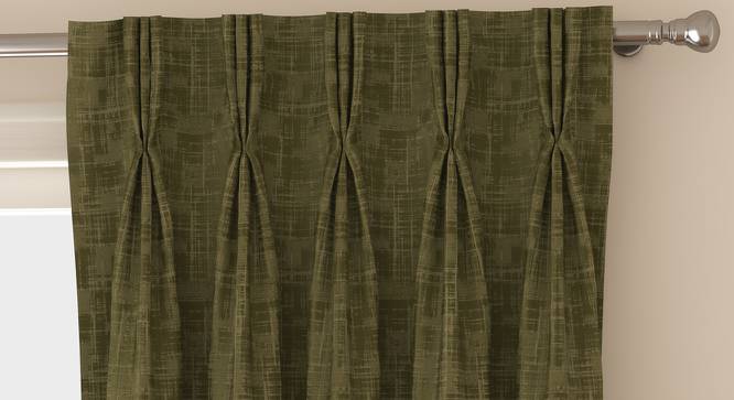Arezzo Door Curtains - Set Of 2 (112 x 213 cm  (44" x 84") Curtain Size, SEAWEED) by Urban Ladder - Front View Design 1 - 325308
