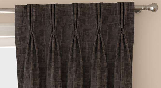 Arezzo Door Curtains - Set Of 2 (112 x 213 cm  (44" x 84") Curtain Size, SLATE) by Urban Ladder - Front View Design 1 - 325487