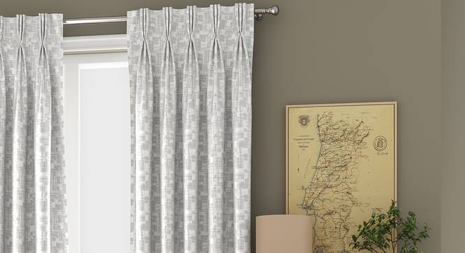 Arezzo Door Curtains - Set Of 2 (White, 112 x 213 cm  (44" x 84") Curtain Size) by Urban Ladder - Design 1 Full View - 325574