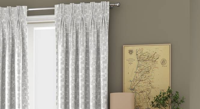 Arezzo Door Curtains - Set Of 2 (White, 112 x 213 cm  (44" x 84") Curtain Size) by Urban Ladder - Design 1 Full View - 325574