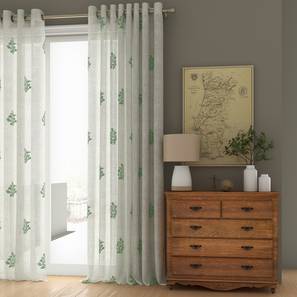 Curtain Label Design Green Cotton Window Curtain