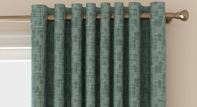 Arezzo Door Curtains - Set Of 2 (Aqua, 112 x 213 cm  (44" x 84") Curtain Size) by Urban Ladder - Front View Design 1 - 325817