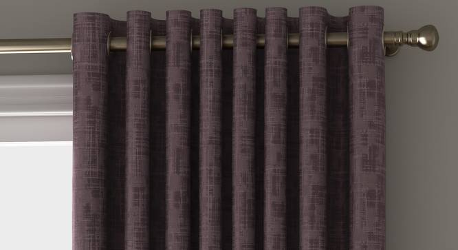 Arezzo Window Curtains - Set Of 2 (112 x 152 cm  (44" x 60") Curtain Size, Heather) by Urban Ladder - Front View Design 1 - 325838