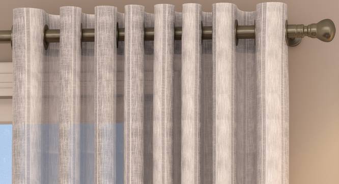 Rustic Sheer Door Curtains - Set Of 2 (Ivory, 112 x 213 cm  (44" x 84") Curtain Size) by Urban Ladder - Design 1 Top Image - 325874
