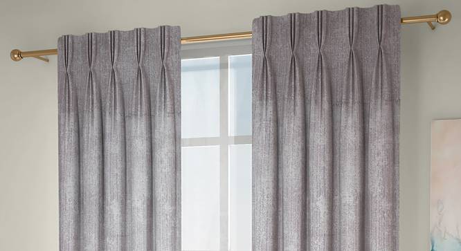 Simone Door Curtains - Set Of 2 (Grey, 112 x 213 cm  (44" x 84") Curtain Size) by Urban Ladder - Design 1 Full View - 325974