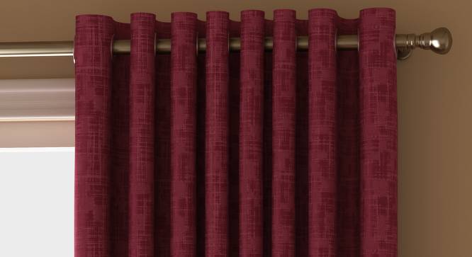 Arezzo Door Curtains - Set Of 2 (112 x 274 cm  (44" x 108") Curtain Size, PLUM) by Urban Ladder - Front View Design 1 - 325993