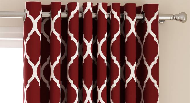 Taj Window Curtains - Set Of 2 (Brick Red, 112 x 152 cm  (44" x 60") Curtain Size) by Urban Ladder - Design 1 Top Image - 326053