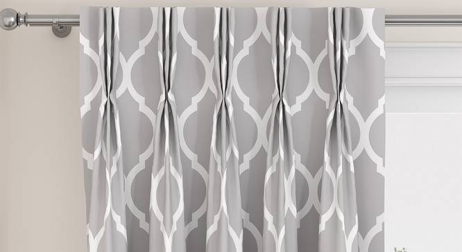 Taj Door Curtains - Set Of 2 (Grey, 112 x 274 cm  (44" x 108") Curtain Size) by Urban Ladder - Design 1 Top Image - 326059