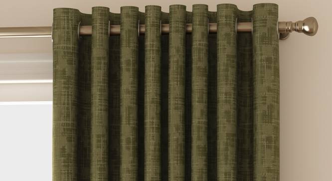 Arezzo Door Curtains - Set Of 2 (112 x 213 cm  (44" x 84") Curtain Size, SEAWEED) by Urban Ladder - Front View Design 1 - 326083