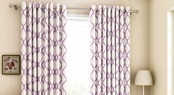 Taj Door Curtains - Set Of 2 (Purple, 112 x 213 cm  (44" x 84") Curtain Size) by Urban Ladder - Design 1 Full View - 326112