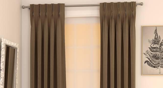 Matka Door Curtains - Set Of 2 (Coffee, 112 x 213 cm  (44" x 84") Curtain Size) by Urban Ladder - Design 1 Full View - 326196