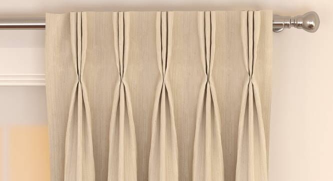 Matka Door Curtains - Set Of 2 (Cream, 112 x 213 cm  (44" x 84") Curtain Size) by Urban Ladder - Front View Design 1 - 326208