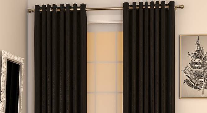 Matka Door Curtains - Set Of 2 (112 x 213 cm  (44" x 84") Curtain Size, Ebony) by Urban Ladder - Design 1 Full View - 326232