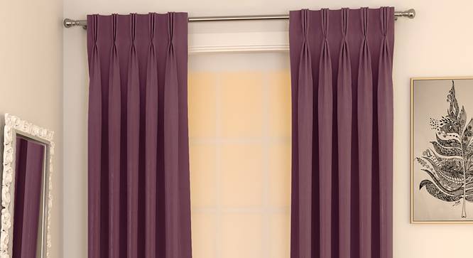 Matka Door Curtains - Set Of 2 (Grape, 112 x 213 cm  (44" x 84") Curtain Size) by Urban Ladder - Design 1 Full View - 326238