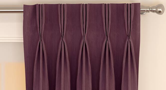Matka Door Curtains - Set Of 2 (Grape, 112 x 213 cm  (44" x 84") Curtain Size) by Urban Ladder - Front View Design 1 - 326239