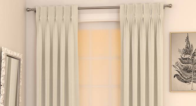Matka Door Curtains - Set Of 2 (Ivory, 112 x 213 cm  (44" x 84") Curtain Size) by Urban Ladder - Design 1 Full View - 326249