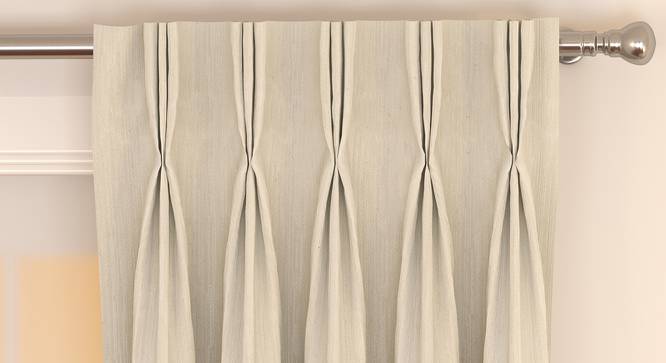 Matka Door Curtains - Set Of 2 (Ivory, 112 x 213 cm  (44" x 84") Curtain Size) by Urban Ladder - Front View Design 1 - 326250