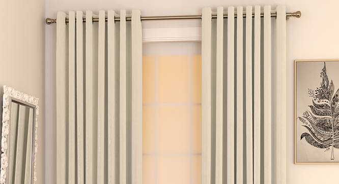 Matka Door Curtains - Set Of 2 (Ivory, 112 x 213 cm  (44" x 84") Curtain Size) by Urban Ladder - Design 1 Full View - 326256