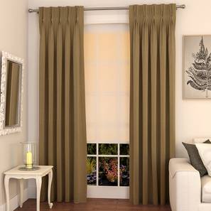 Home Decor In Mangalore Design Matka Door Curtains - Set Of 2 (71 x 213 cm (28"x84")  Curtain Size, Khaki, American Pleat)