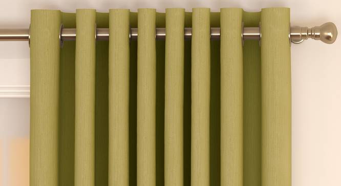 Matka Door Curtains - Set Of 2 (Lime Green, 112 x 213 cm  (44" x 84") Curtain Size) by Urban Ladder - Front View Design 1 - 326281