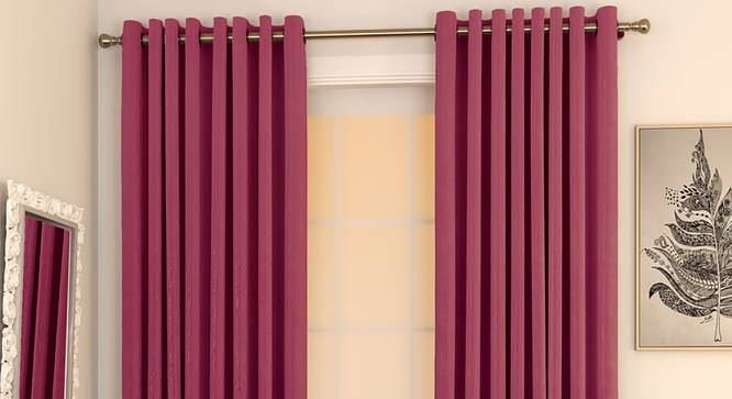 Matka Door Curtains - Set Of 2 (Magenta, 112 x 213 cm  (44" x 84") Curtain Size) by Urban Ladder - Design 1 Full View - 326292
