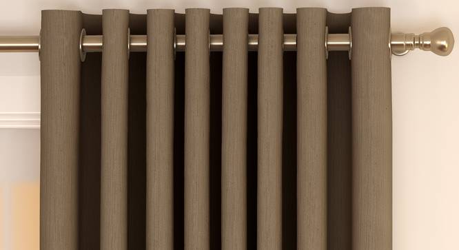 Matka Door Curtains - Set Of 2 (Mocha, 112 x 213 cm  (44" x 84") Curtain Size) by Urban Ladder - Front View Design 1 - 326305