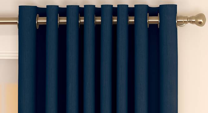 Matka Door Curtains - Set Of 2 (Navy Blue, 112 x 213 cm  (44" x 84") Curtain Size) by Urban Ladder - Front View Design 1 - 326317