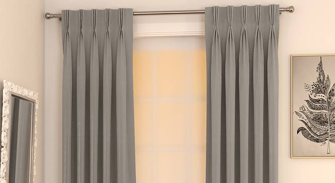 Matka Door Curtains - Set Of 2 (112 x 213 cm  (44" x 84") Curtain Size, SLATE) by Urban Ladder - Design 1 Full View - 326346