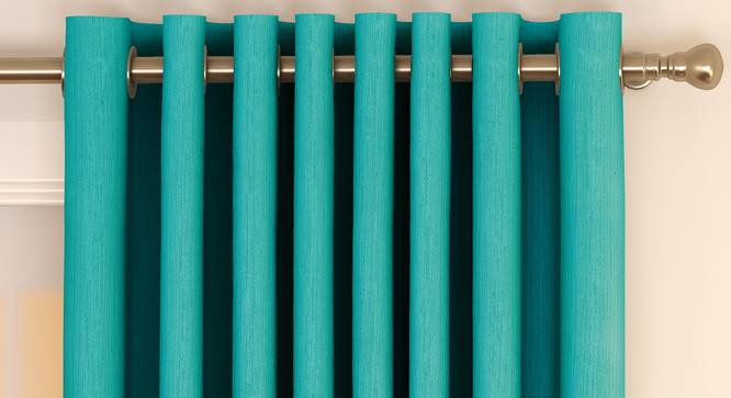 Matka Door Curtains - Set Of 2 (Turquoise, 112 x 213 cm  (44" x 84") Curtain Size) by Urban Ladder - Front View Design 1 - 326370