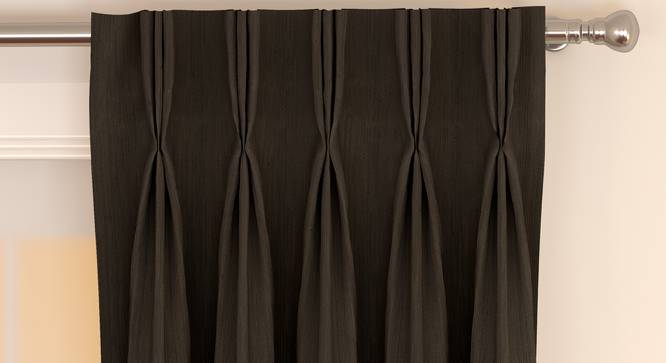Matka Door Curtains - Set Of 2 (Brown, 112 x 274 cm  (44" x 108") Curtain Size) by Urban Ladder - Front View Design 1 - 326383