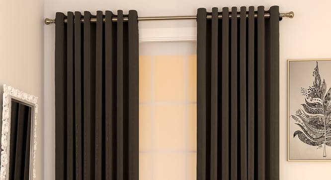 Matka Door Curtains - Set Of 2 (Brown, 112 x 274 cm  (44" x 108") Curtain Size) by Urban Ladder - Design 1 Full View - 326387