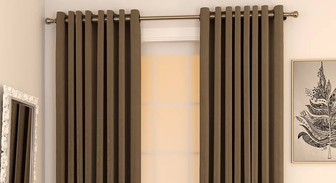 Matka Door Curtains - Set Of 2 (Coffee, 112 x 274 cm  (44" x 108") Curtain Size) by Urban Ladder - Design 1 Full View - 326406